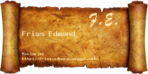 Friss Edmond névjegykártya